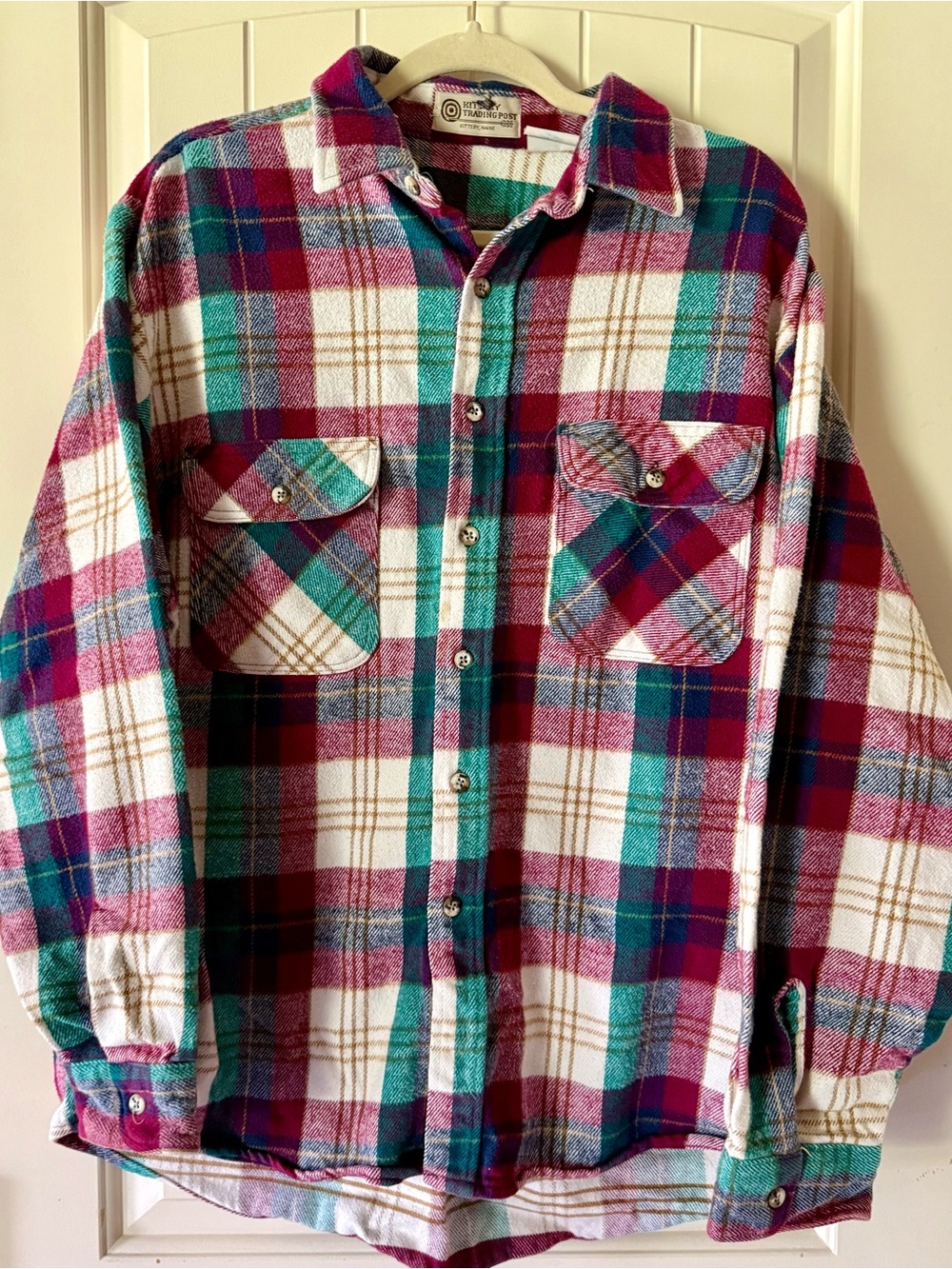 Vintage Kittery Trading Post Flannel Shirt 100% Cotton. 1980s